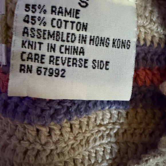 Sigrid Olsen Sport Vest Small Embroidered Knit Ramie Cotton Boho Patchwork Y2K - Picture 7 of 9